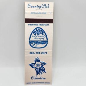 Vintage Matchbook Columbine Country Club Littleton Colorado
